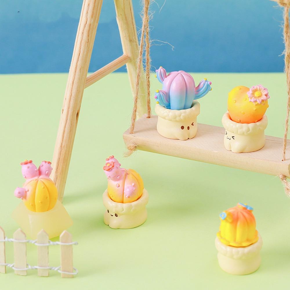 Мечтательные креативные модели кактусов из смолы, красочные небольшие украшения из смолы, небольшие подарки style 4